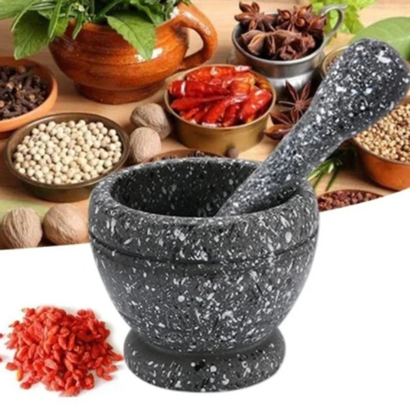 Granite Spice & Herb Grinder Set – Multifunctional Garlic Press, Pestle & Mortar for Kitchen Mixing and Crushing