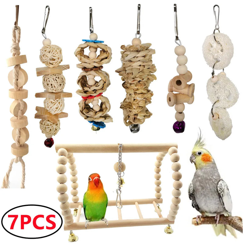 FeatherPlay Parrot Activity & Chew Toy Set