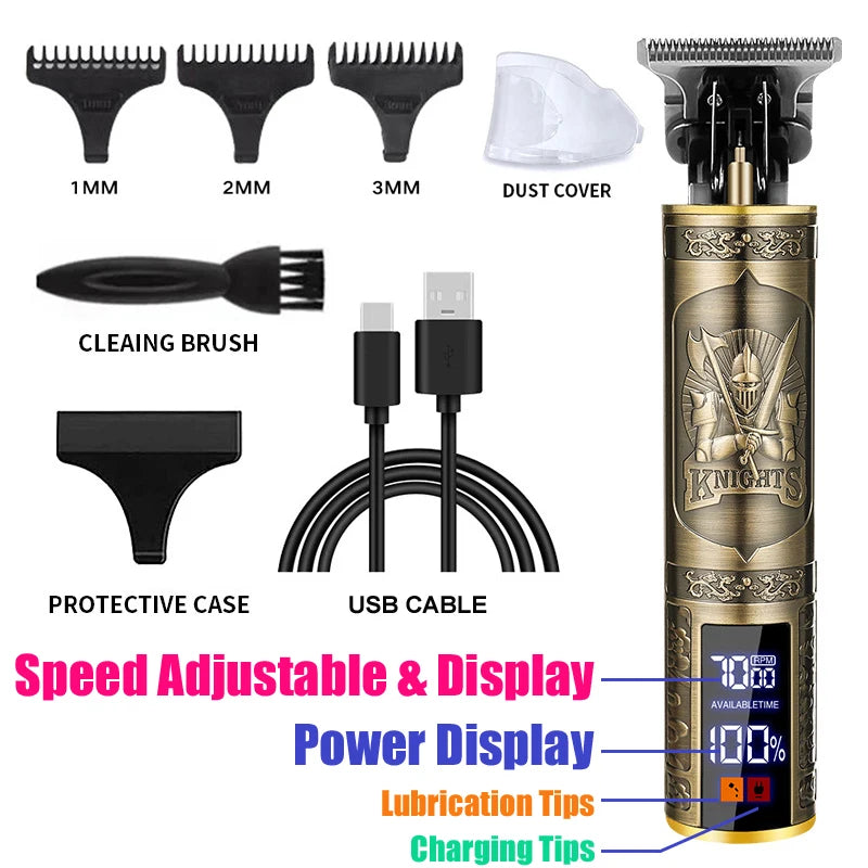 T9 Professional Hair Clipper – Powerful Beard and Hair Cutting Machine with Lithium Battery