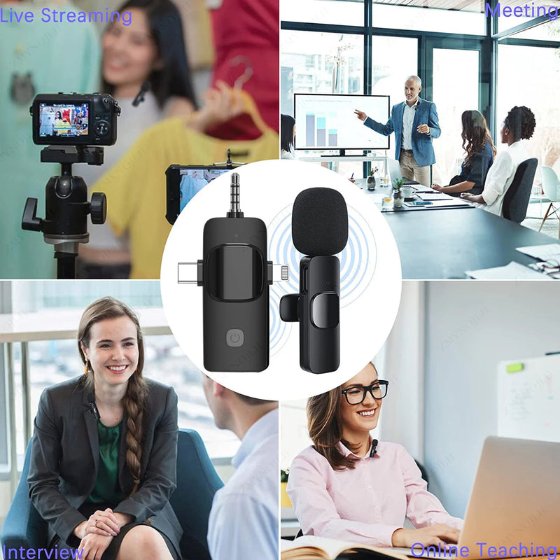 Professional Wireless Lavalier Microphone Set