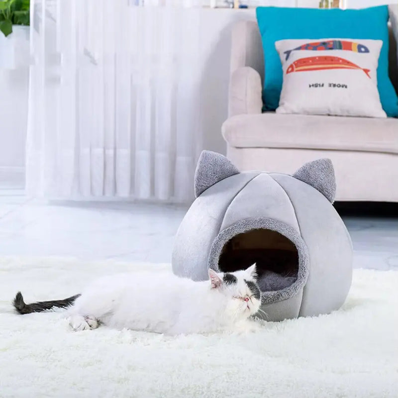 Purrfect Haven Semi-Enclosed Pet Bed