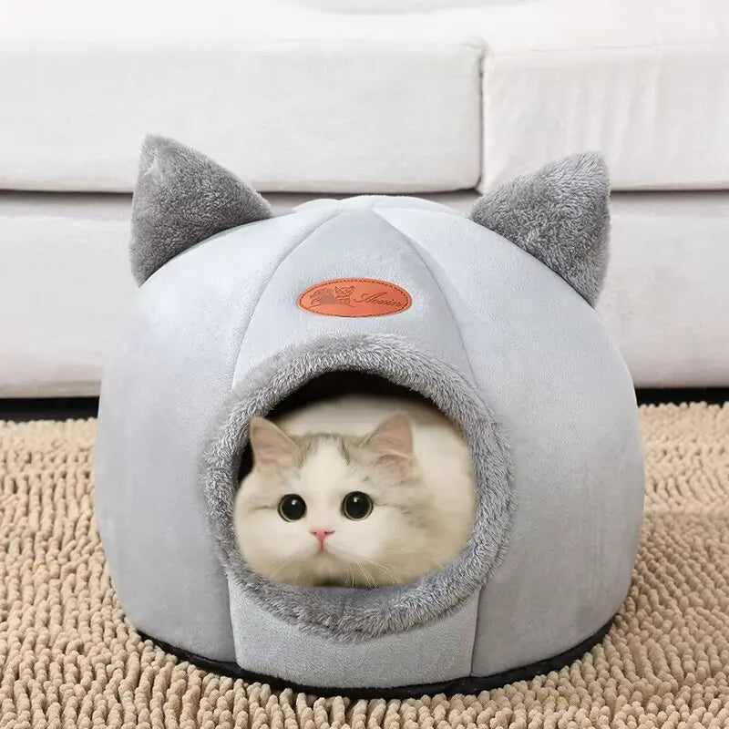 Purrfect Haven Semi-Enclosed Pet Bed