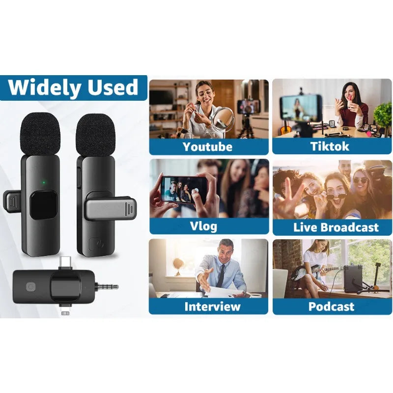 Professional Wireless Lavalier Microphone Set