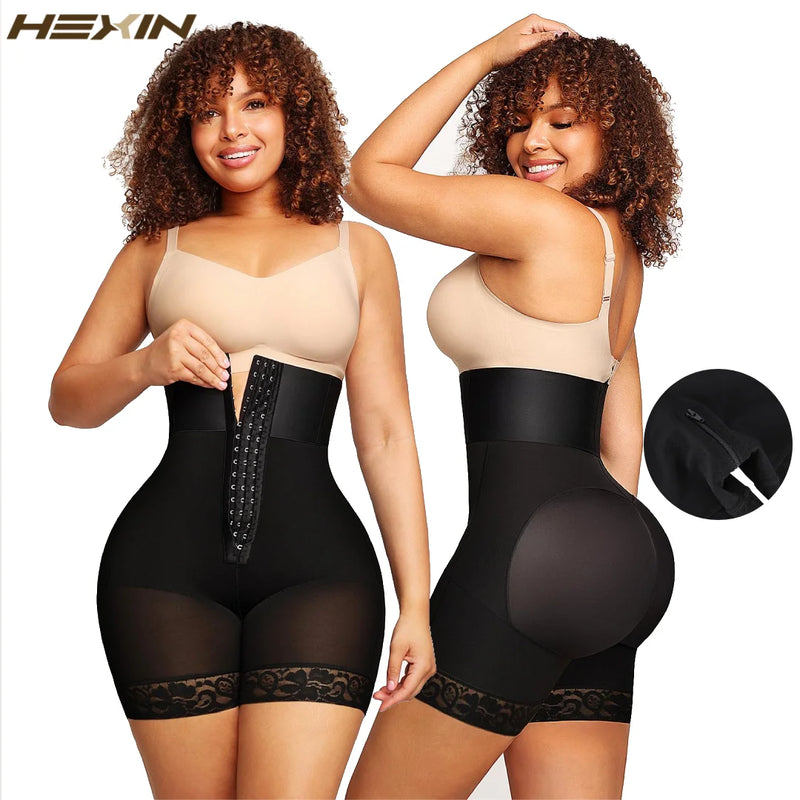 HEXIN Women's High-Waisted Waist Trainer & Butt Lifter Shapewear Shorts