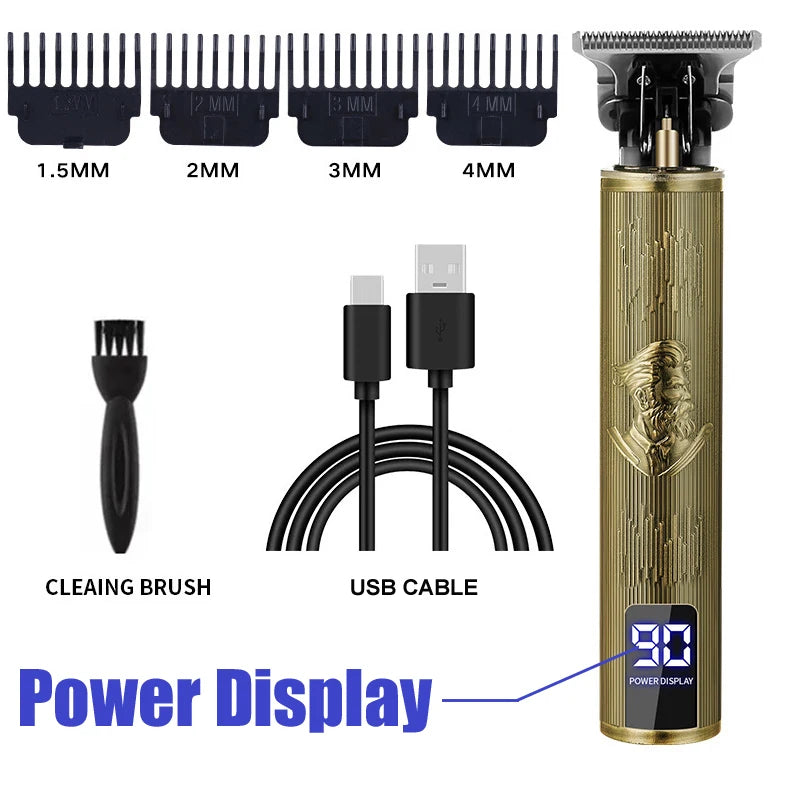 T9 Professional Hair Clipper – Powerful Beard and Hair Cutting Machine with Lithium Battery