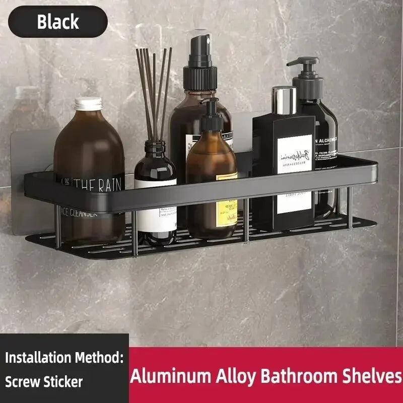 Bathroom Shelf Makeup Storage Organizer Shampoo Rack Shower Shelf Bathroom Accessories No Drill Wall Shelf